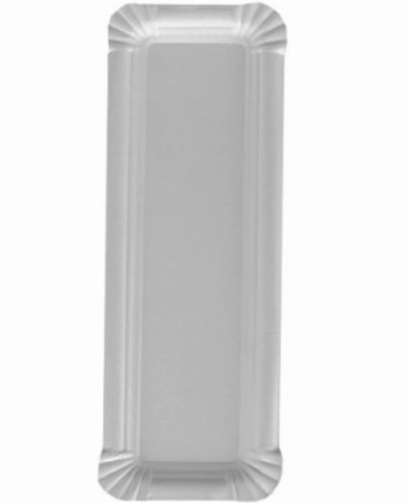 Assiettes 250 pcs blanches 8x23 cm, anguleux