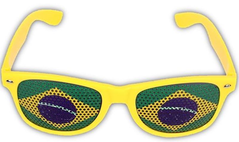 Lunettes Brésil lunettes de fan, cadre jaune