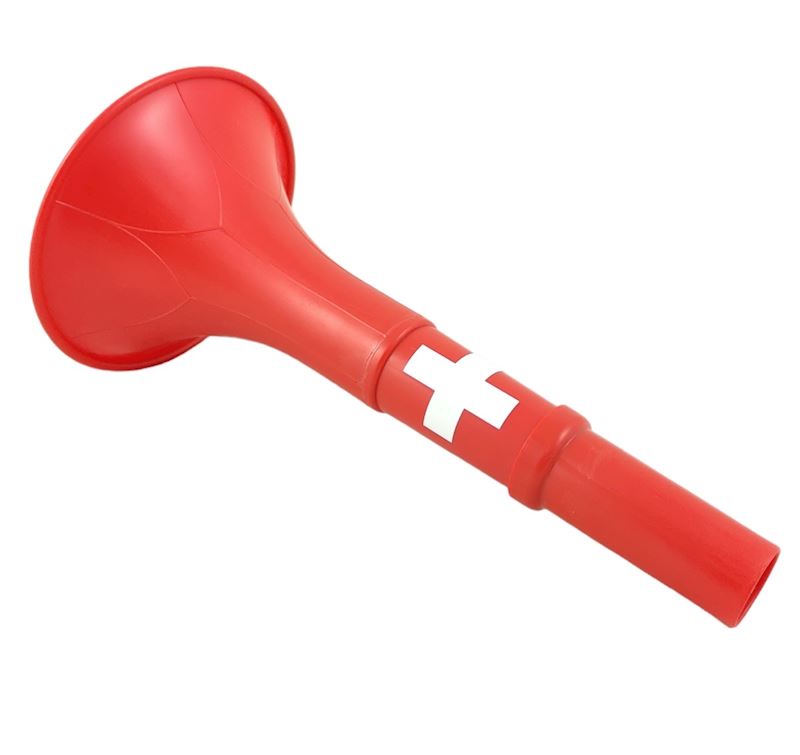 Vuvuzuela Schweiz rot 17 cm Fanfanfare