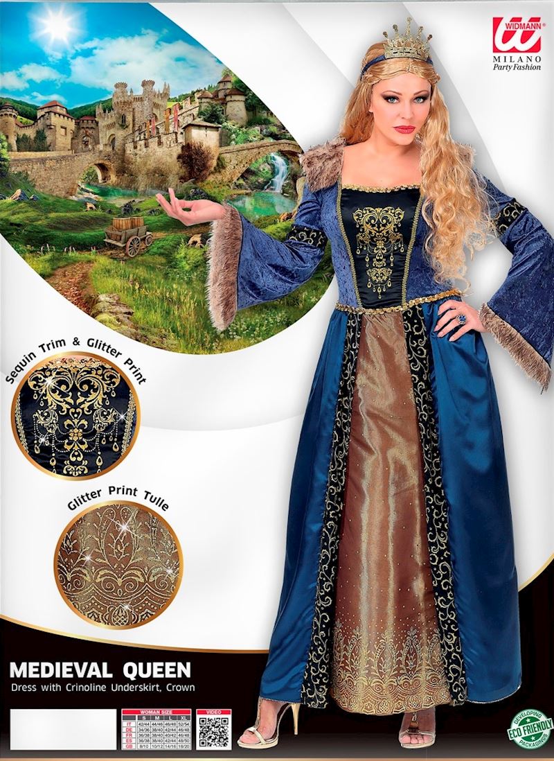 Kostüm mittelaterliche Königin Gr. M Kleid mit Unterrock &