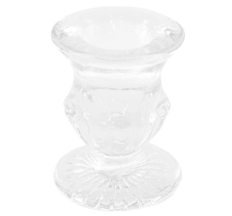 Bougeoir antique en verre 6 cm 