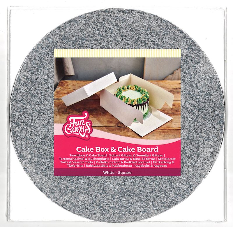 Fun Cakes Tortenbox und Aluplatte 25x25x15 cm