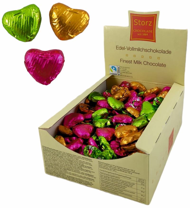 Coeurs de chocolat 5 g coloré