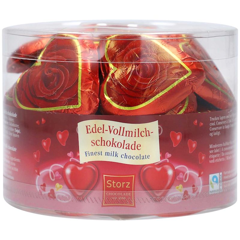 Coeur au chocolat avec rose 