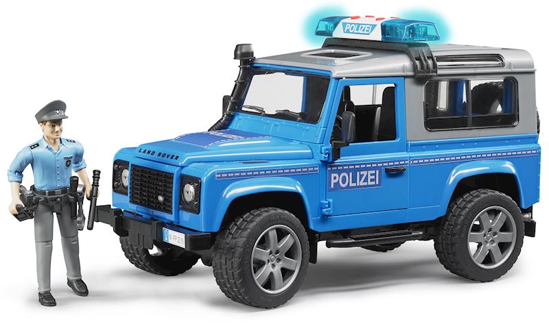 BRUDER Landrover Defender Station Polizeifahrzeug mit
