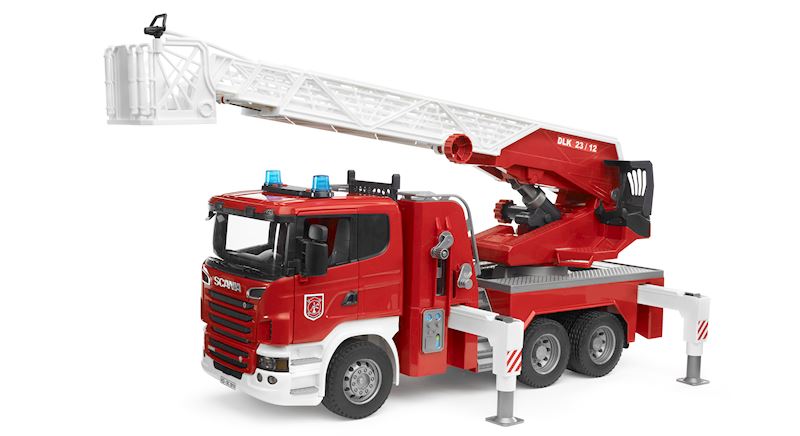 BRUDER Scania R-Serie Feuerwehrleiterwagen mit