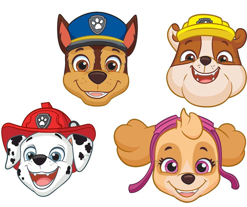 Masken Paw Patrol 8 Stk sort. aus Karton, für Kinder