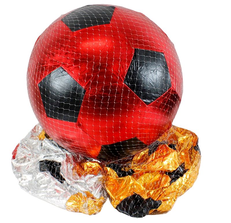 Ballon de foot métalisée en étoffe 50 cm