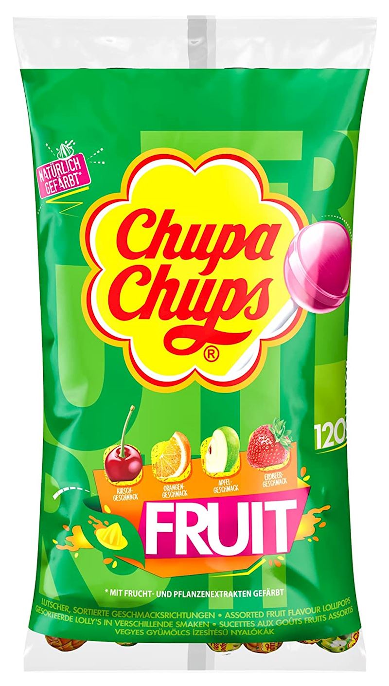 Chupa Chups Fruit 4 Aromen Lollis, im Nachfüllbeutel