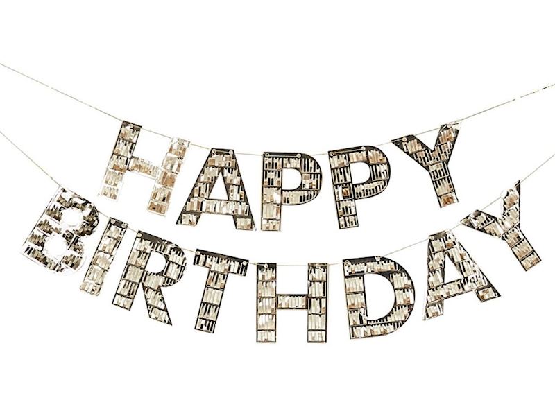 Buchstaben Girlande Happy Birthday mit Franseln 3 m