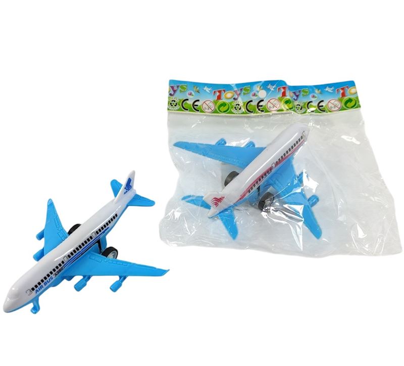 Passagierflugzeug 11 cm zum Aufziehen, 2 sort.