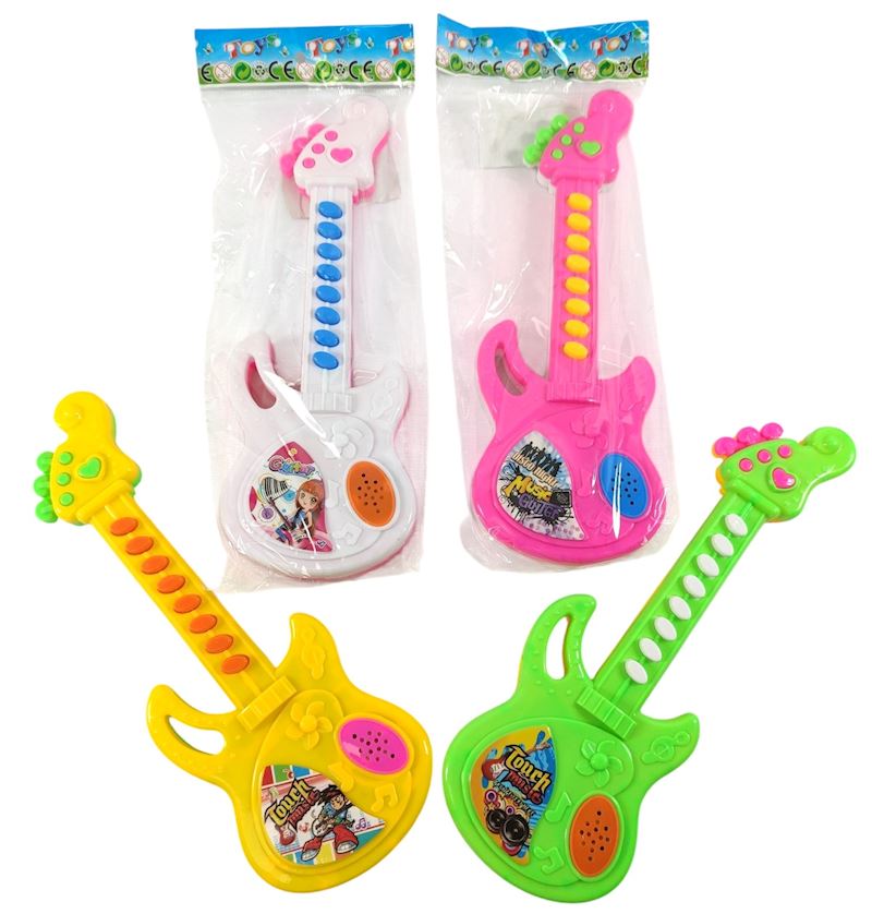 Gitarre 25 cm, 4 sort. mit Sound, exkl. 2 AA Batterie