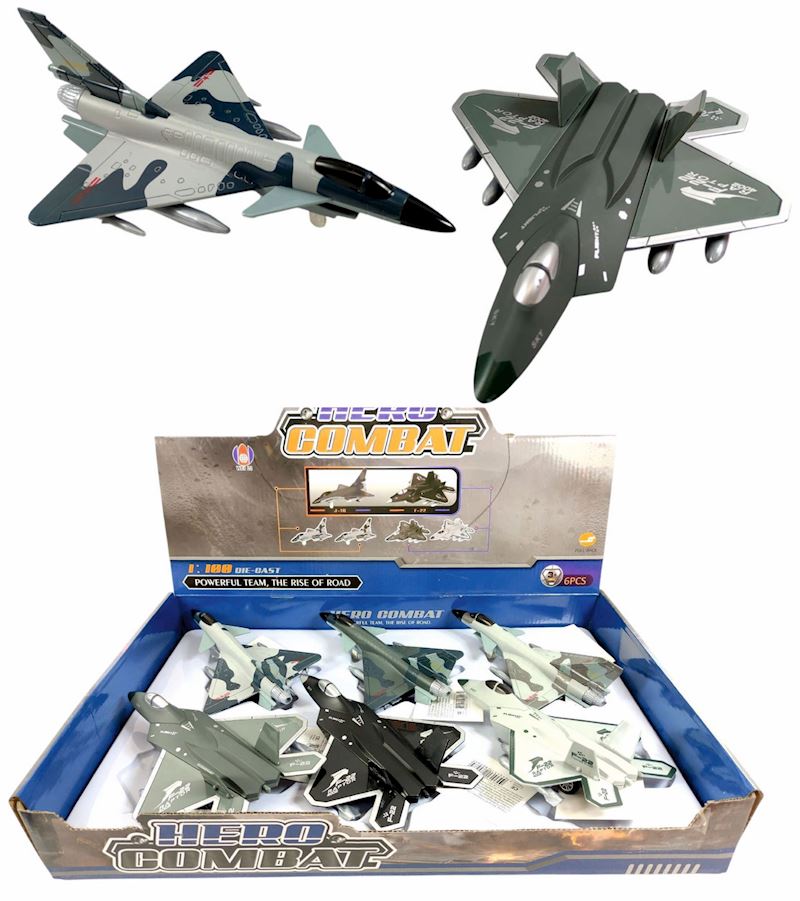Kampfjet zum Aufziehen 19 cm 6 sort. 19 cm