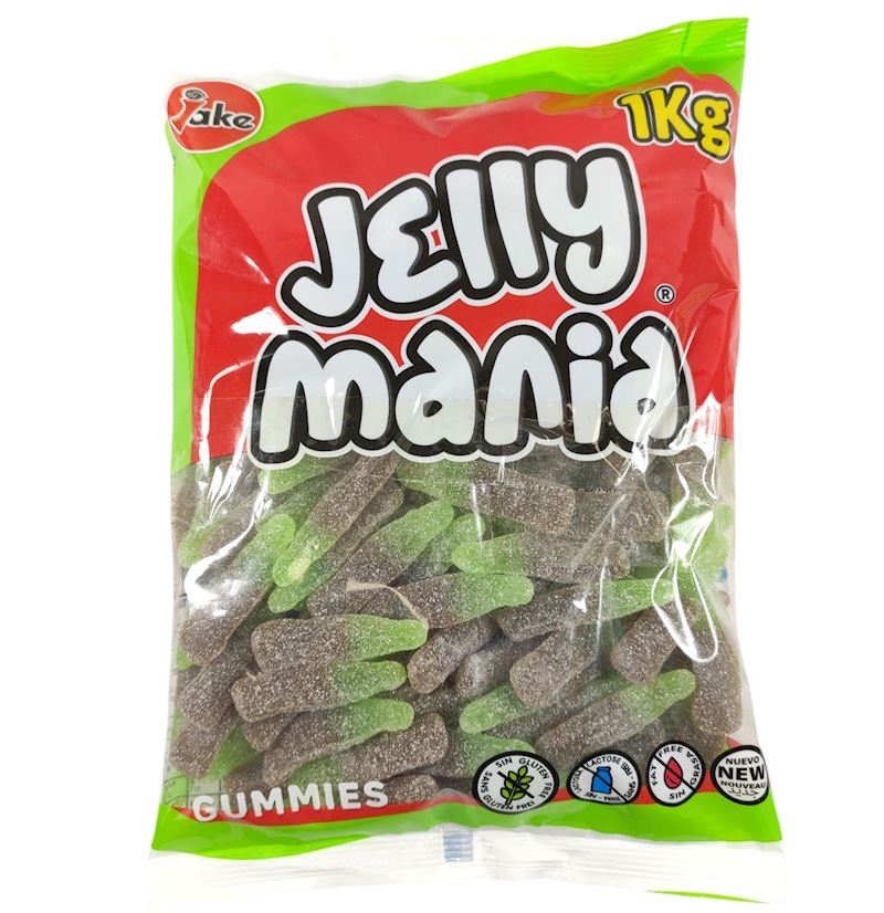 Jake Jellymania Sour Cola 1 kg/133 Stk. im Beutel, halal