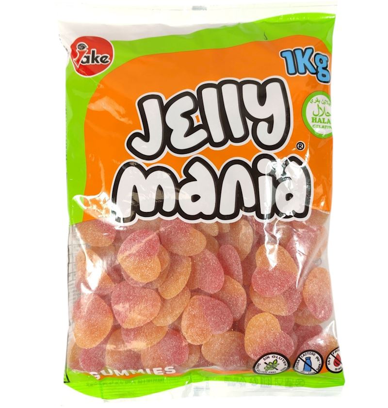 Jake Jellymania Peach Hearts halal 1 Kg/143 Stk. im Beutel