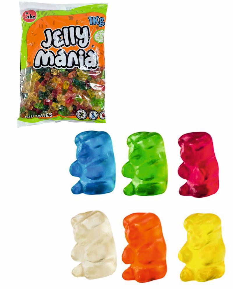 Jake Jellymania Mini Bears 1 kg/133 Stk. im Beutel, halal