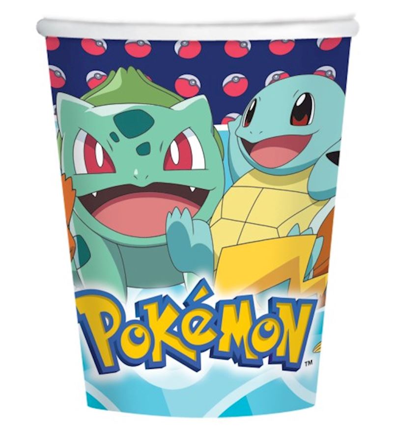 Einwegbecher Pokémon 8 Stck. aus Papier 250ml