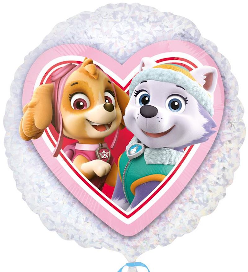 Folienballon offen Paw Patrol rund holo transparent 53 cm