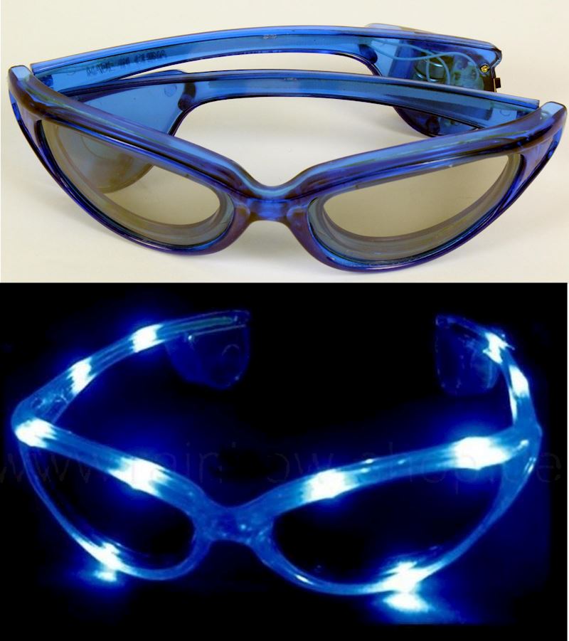 Brille mit Licht blau inkl. Knopfbatterien