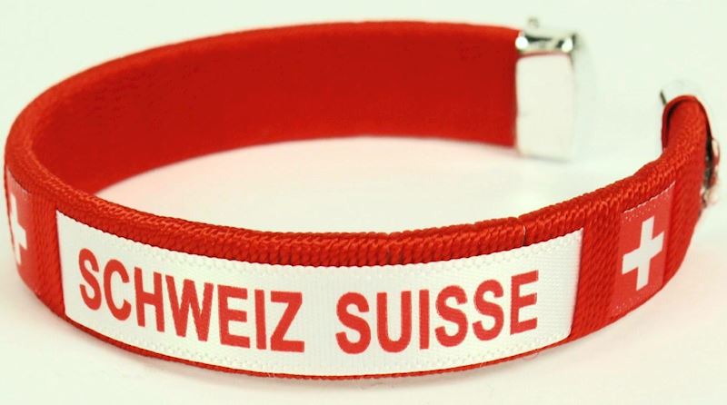 Bracelet en caoutchouc Suisse 6.5x1.2 cm