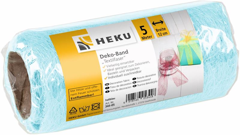 Deko-Stoff Textilfaser 5 mx12 cm, hellblau