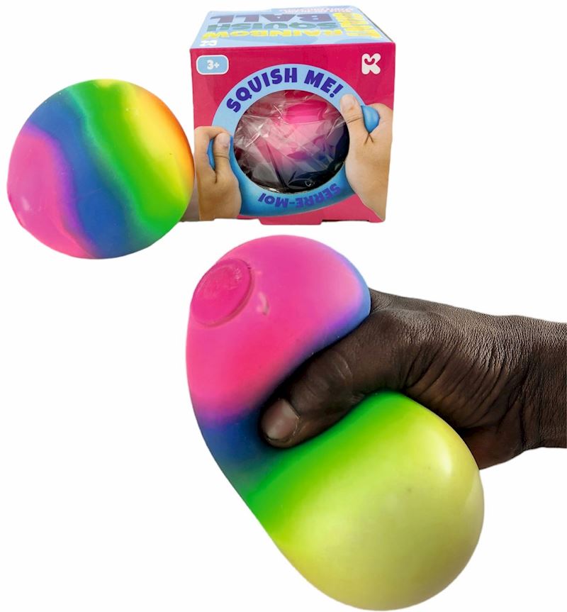 Stressball Giant 10 cm Regenbogen, Quetschball