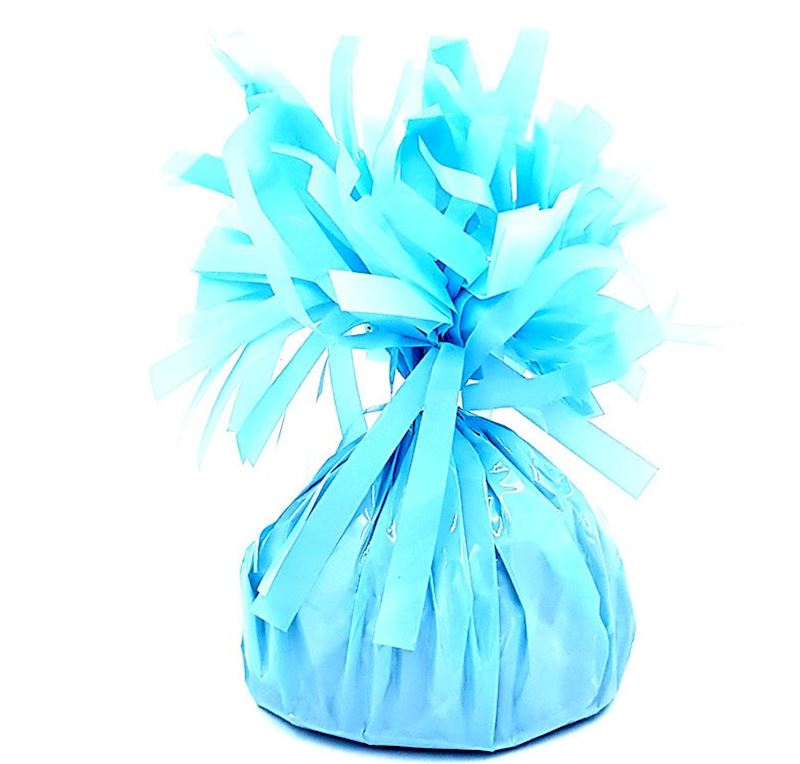 Ballongewicht 170 g hellblau mit Folie, Babyblau