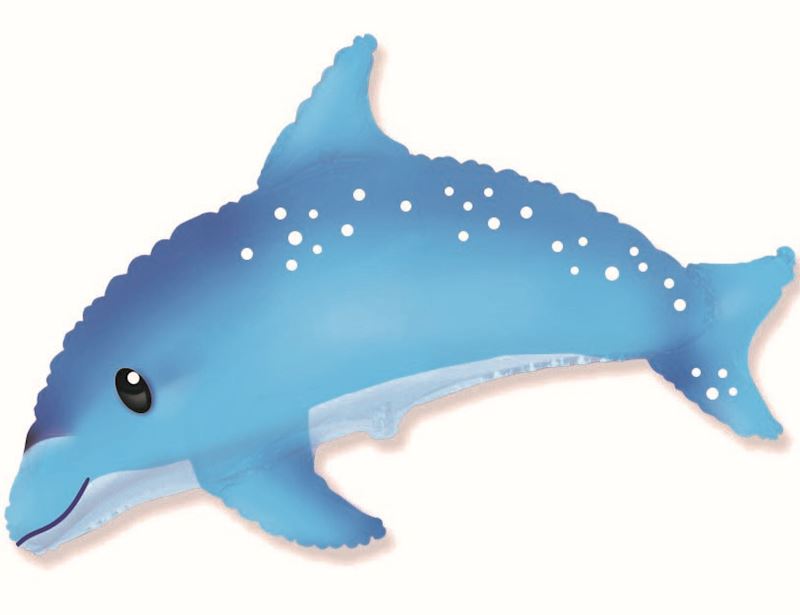 Folienballon offen Delfin blau 95 cm