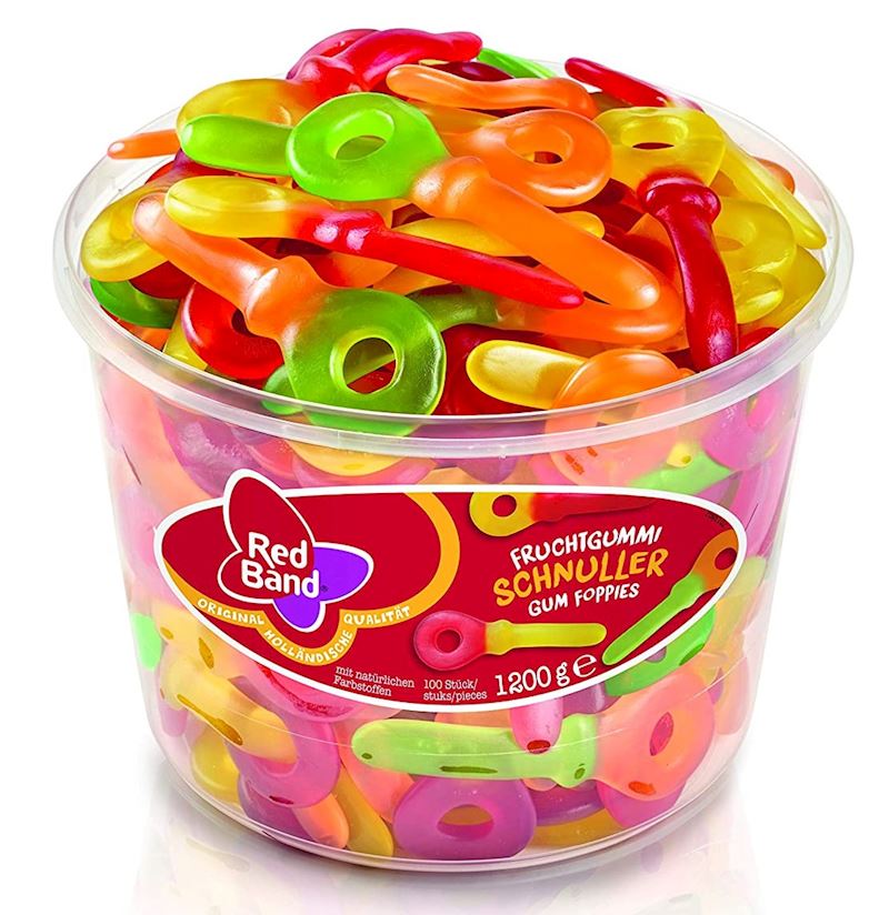 Red Band Fruchtgummi Schnuller ca. 100 Stück. per Dose 1200 g