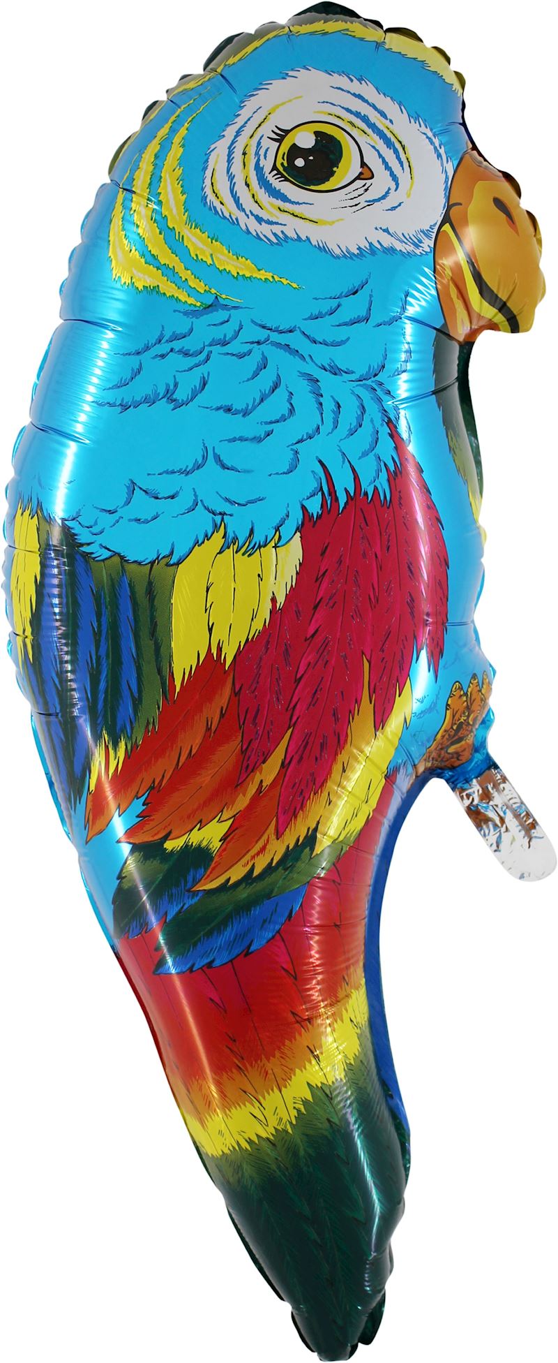 Folienballon offen Papagei 70 cm blau