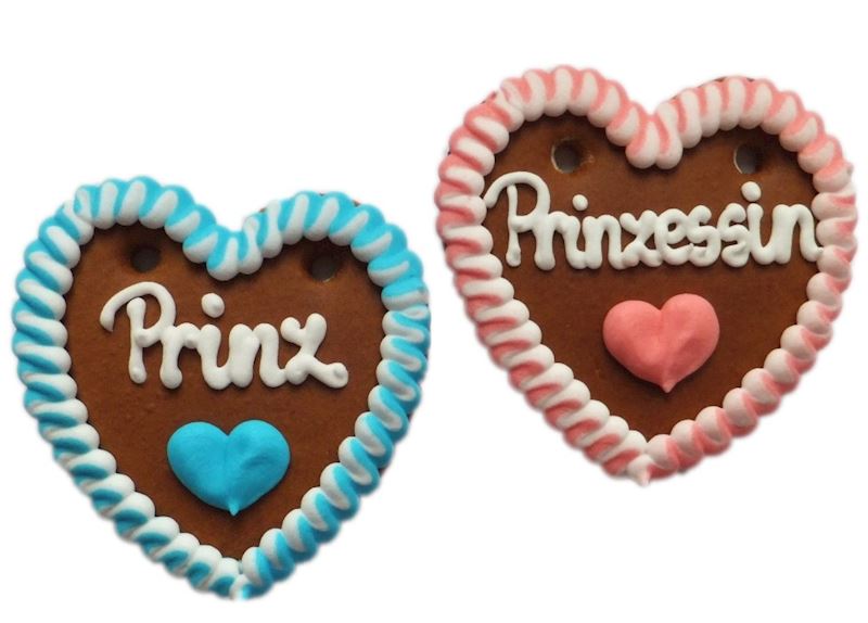 Lebkuchenherz 120 g 16 cm Prinzessin und Prinz sort.