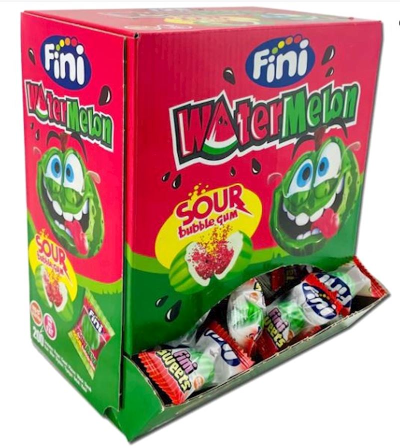 FINI Watermelon Bubblegum gomme à mâcher sour