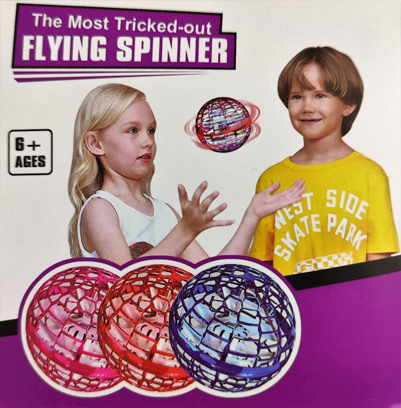 Flying Spinner Ball mit Licht 9cm mit USB-Kabel, 3 Farben