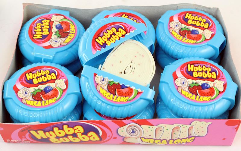 Hubba Bubba Bubble Tape blau Wassermelone,Erdbeer,Blaubeer