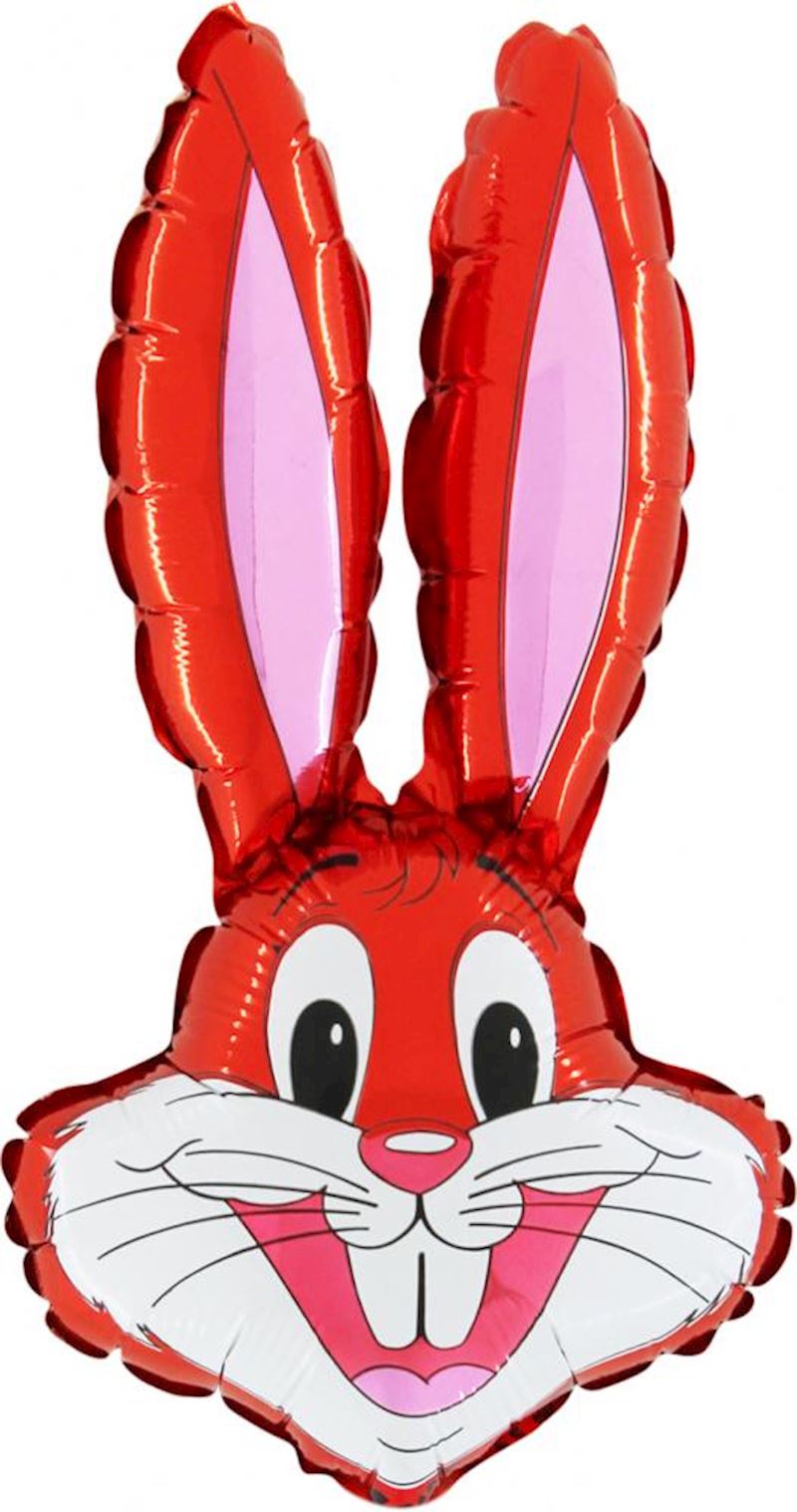 Folienballon offen Mini Hase rot