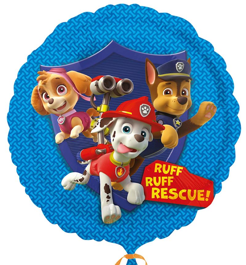 Folienballon offen rund blau Paw Patrol 43 cm