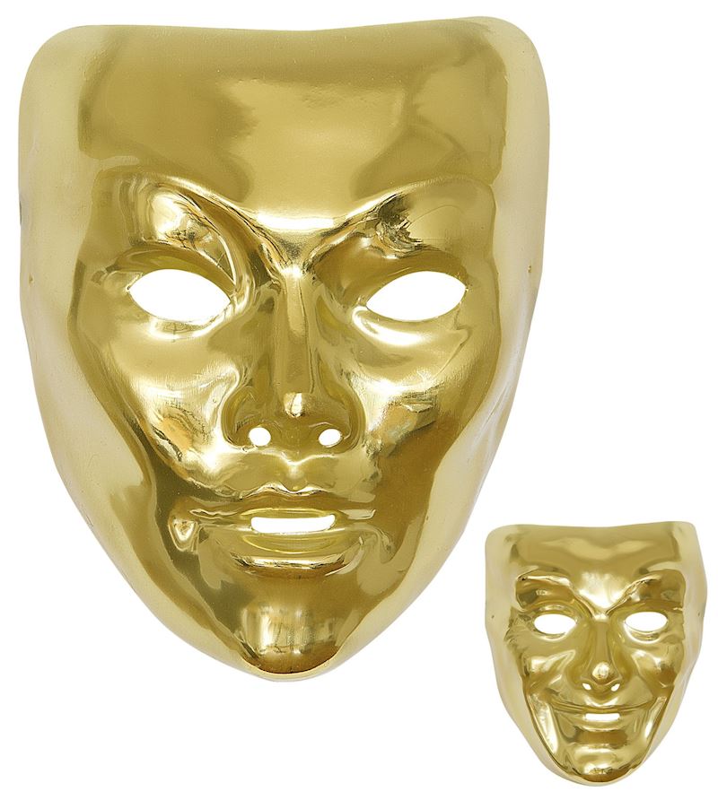 Gold Maske aus Plastik 2 sort. 