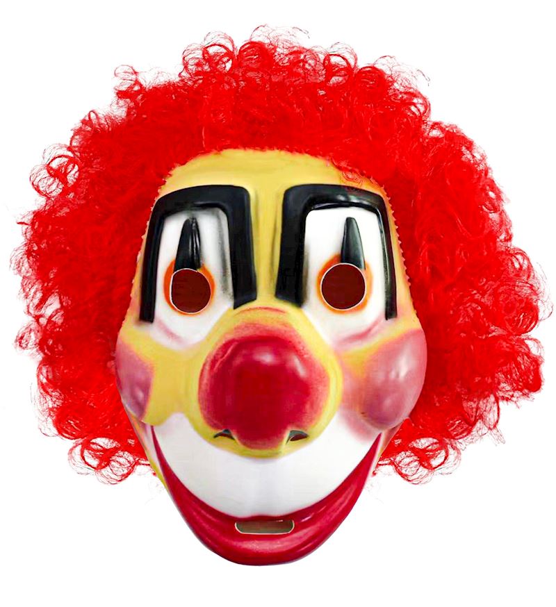 Clownmaske mit Haaren Kindergrösse