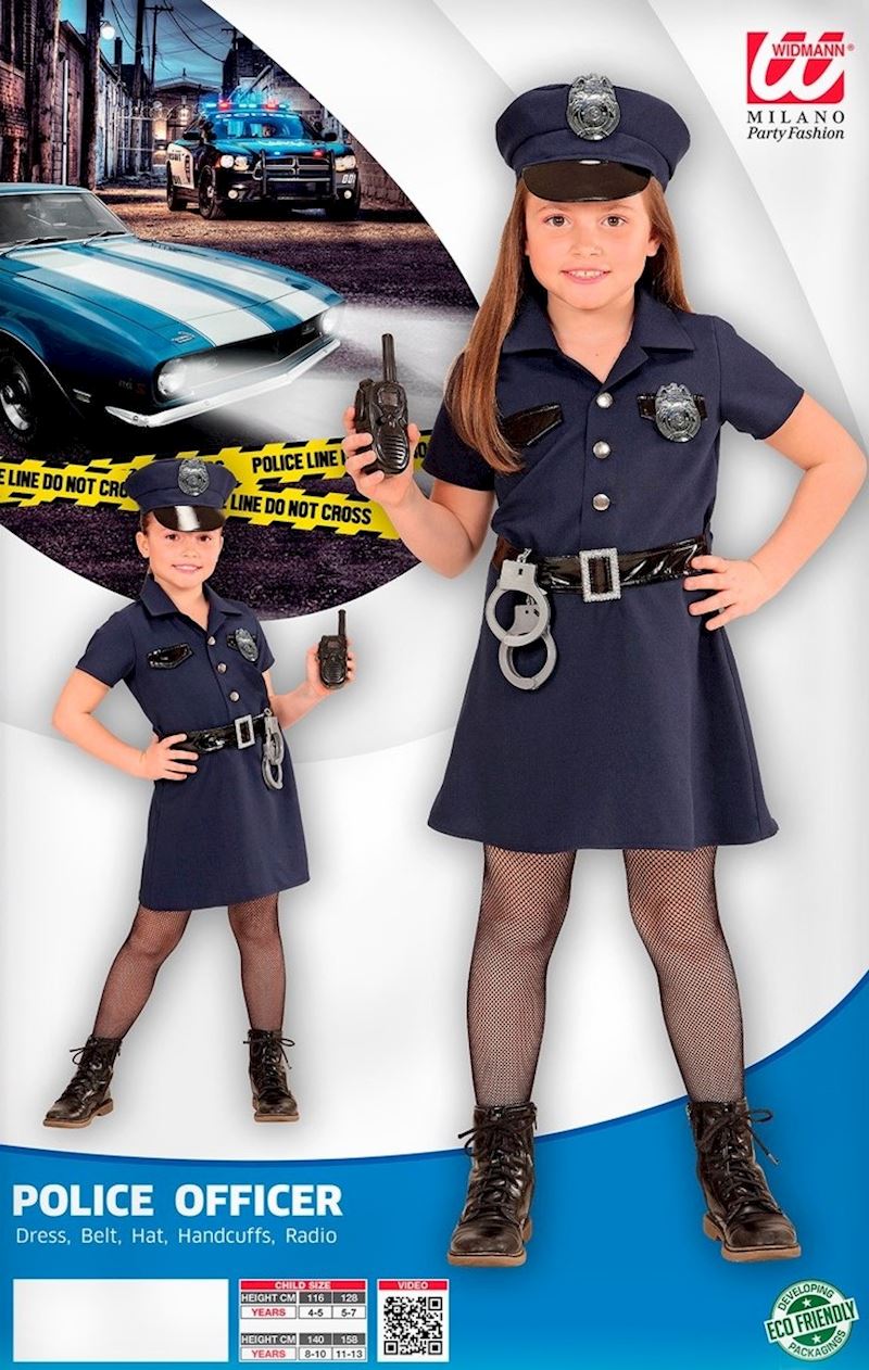 Kostüm Polizistin Grösse 140 cm 8-10 Jahre mit Hut