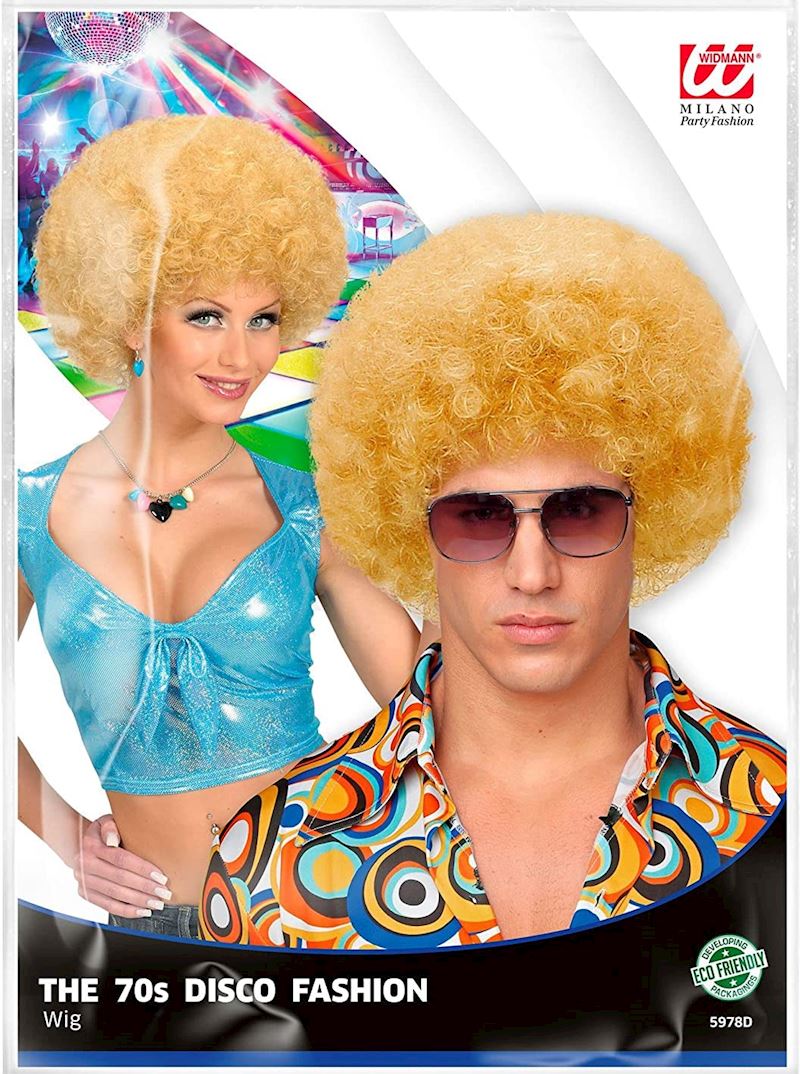 Perücke Locken blond unisex 70er Jahre