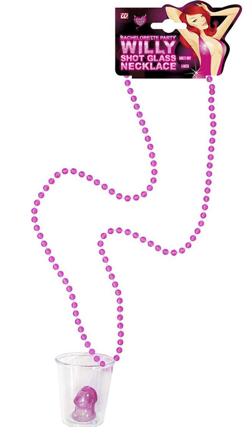 Shotglas Willy an Kette pink 