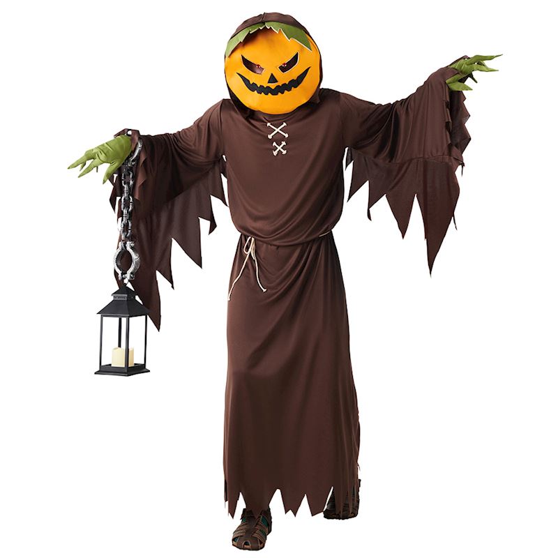 Kürbis Kostüm Gr. S Maske, Kleid, Handschuhe & Gürtel