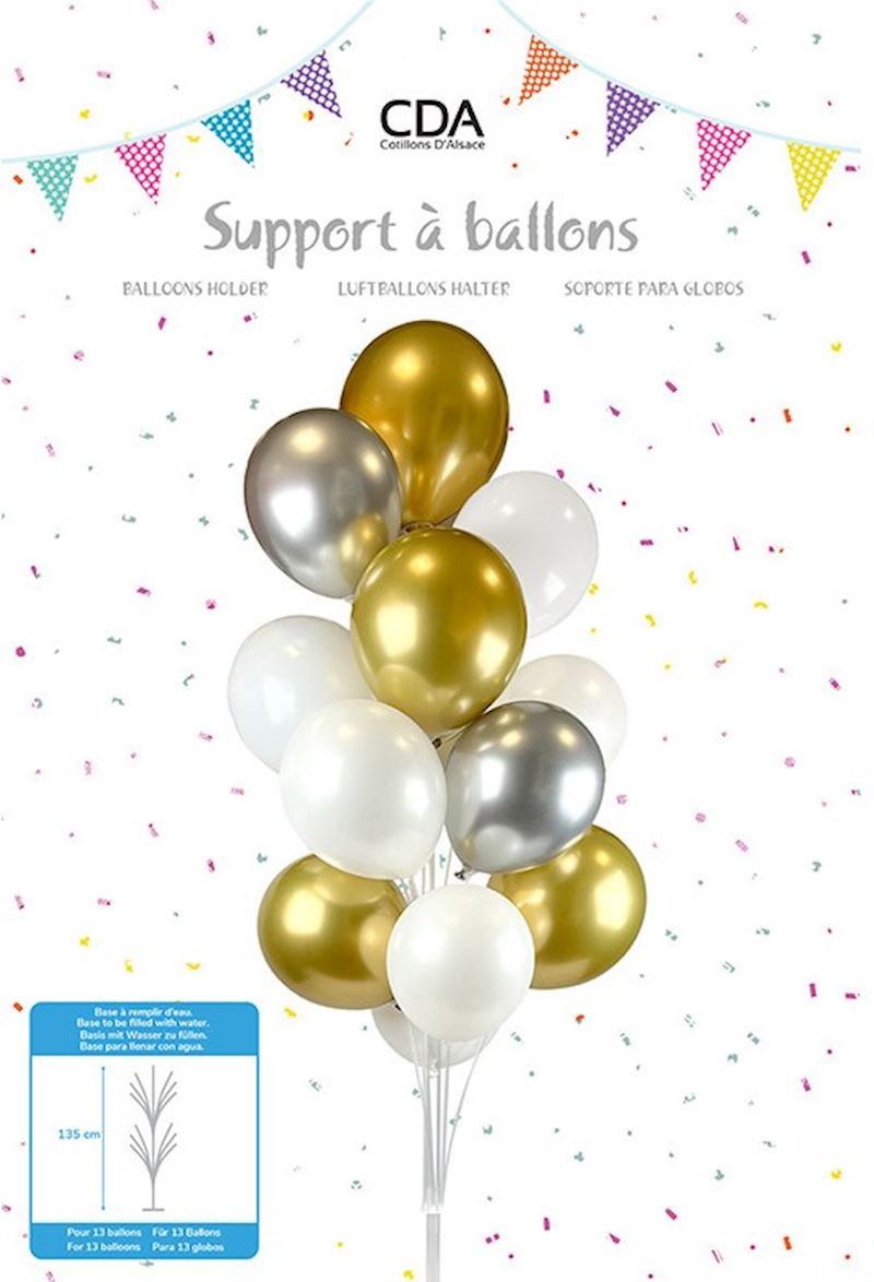 Ballonständer 135 cm für 12 Ballone mit Wasserfuss