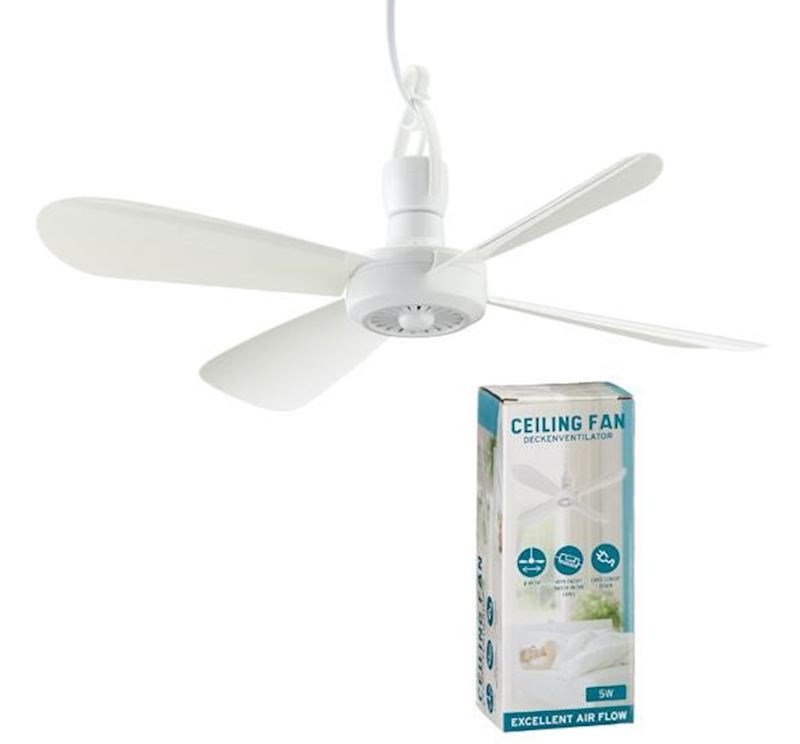 Mobiler Deckenventilator 40cm inkl. Haken, Kabellänge 220cm