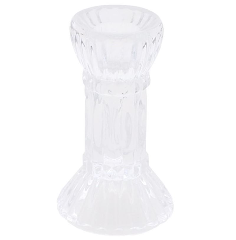 Kerzenhalter aus Glas 12 cm für Stabkerzen