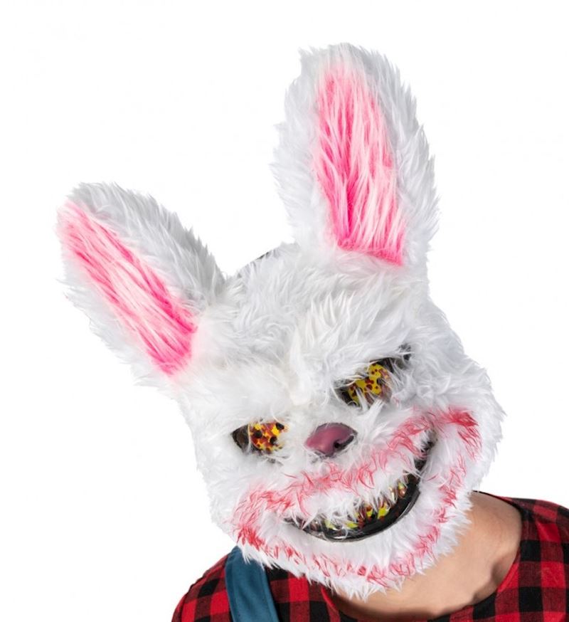 Maske Scary Rabbit PVC/Plüsch Halbmaske mit Gummizug