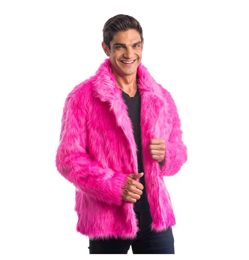Kunstpelzmantel Fuchsia Grösse M Unisex