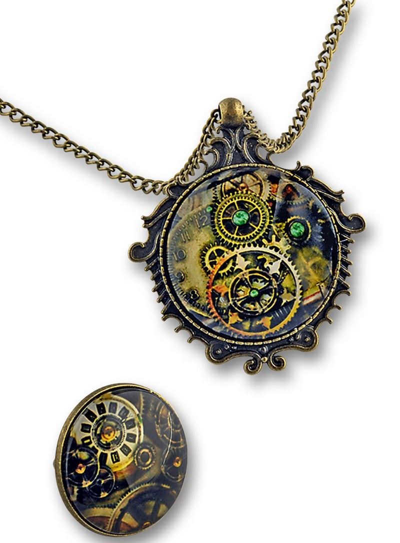 Schmuckset Steampunk Halskette und Ring