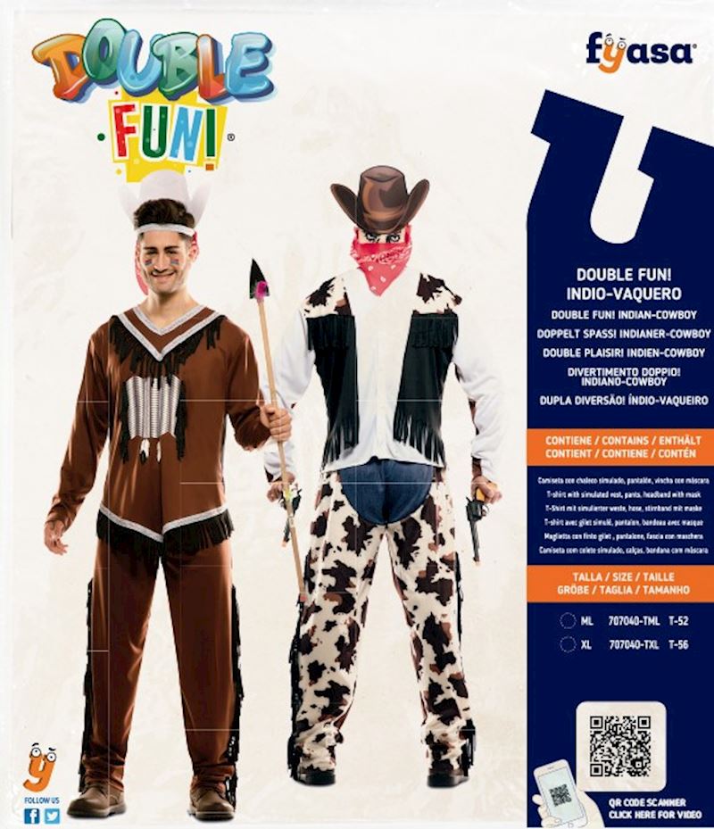 Costume indien et cowboy taille M/L