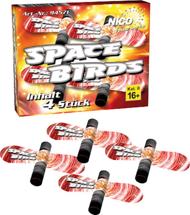 Space Birds 4 Stück Kat.2 Effekthöhe: ca. 15 m